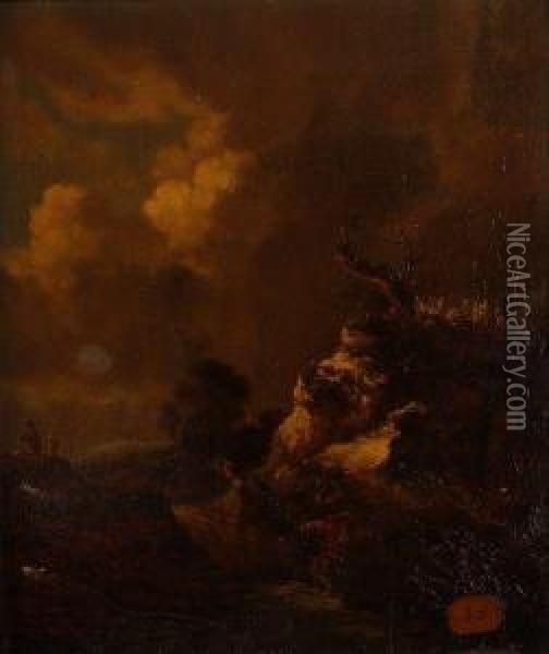 Paysans Pres D'une Dune Oil Painting - Jacob Van Ruisdael