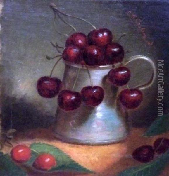A Cup Of Cherries Oil Painting - Charles Waldo Jenkins
