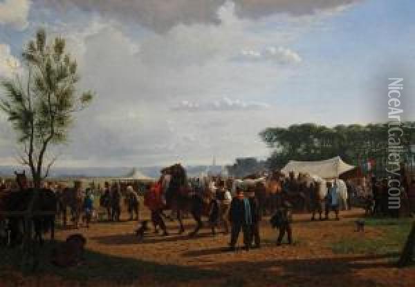 The Horse Fair Oil Painting - Cornelis Schermer