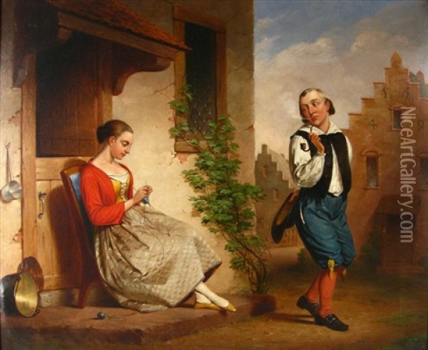 A Sly Expression Oil Painting - Francis William Edmonds