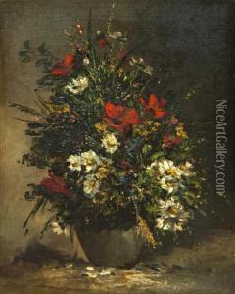 Still Life With Vase Of Flowers Oil Painting - Charles Rousseau