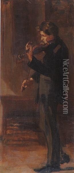 The Violin Player Oil Painting - Nikolaos Alektoridis