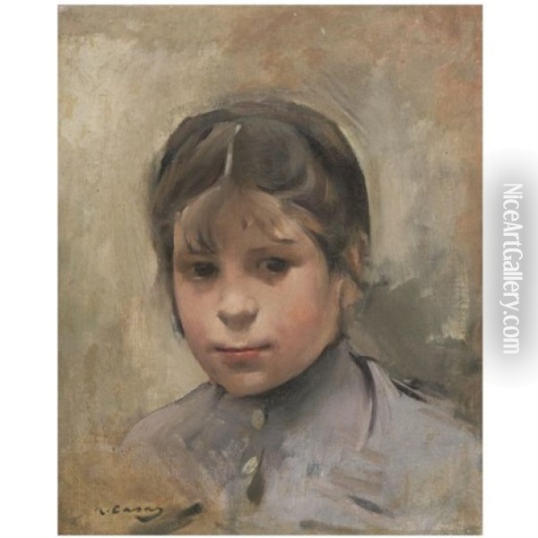 Nina (portrait Of A Girl) Oil Painting - Ramon Casas
