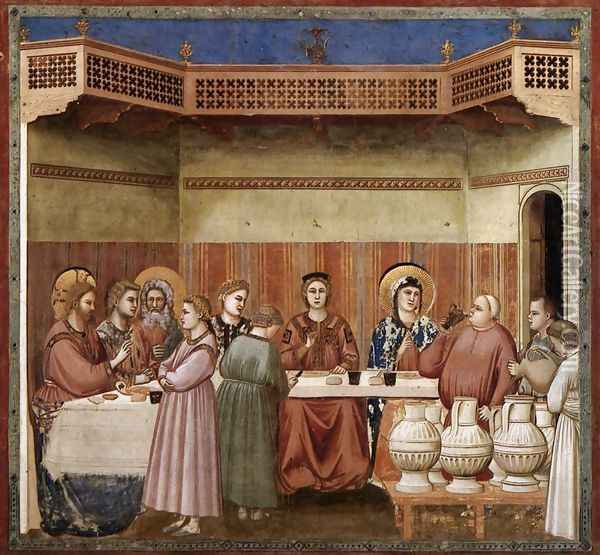 No. 24 Scenes from the Life of Christ- 8. Marriage at Cana 1304-06 Oil Painting - Giotto Di Bondone