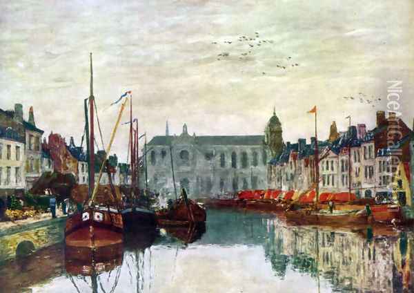 Channel in Bruxelles Oil Painting - Eugene Boudin