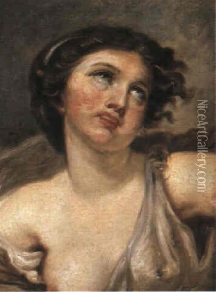 Flickhuvud Oil Painting - Jean Baptiste Greuze