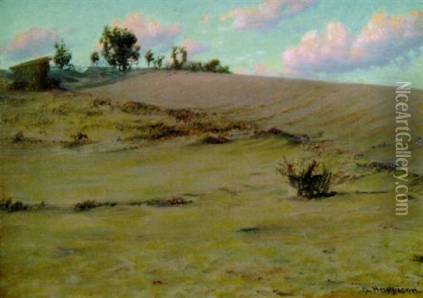Landscape With Pink Clouds Oil Painting - Alexander Harrison