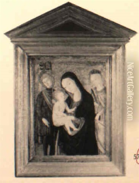 Madonna And Child With Noble Figures Oil Painting - Matteo Di Giovanni