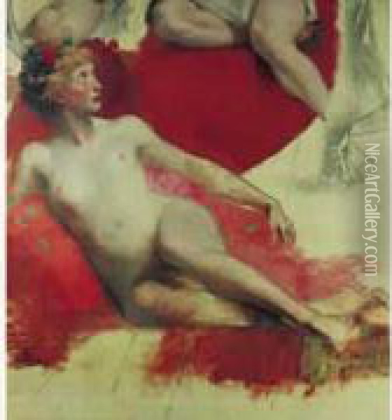 Grande Etude De Nu. Oil Painting - Carolus (Charles Auguste Emile) Duran