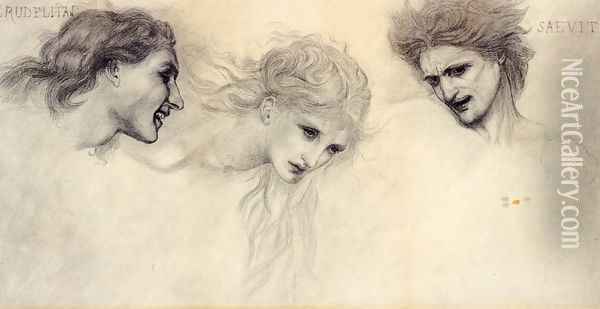Head Study for 'The Masque of Cupid' Oil Painting - Sir Edward Coley Burne-Jones