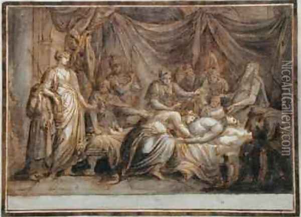 Andromache Mourning the Death of Hector Oil Painting - Gavin Hamilton