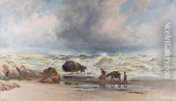Coming Storm, Kilkeiran Bay, Connemara Oil Painting - Thomas Rose Miles