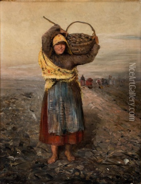 Dziewczyna W Zoltej Chuscie Oil Painting - Franz Ejsmond