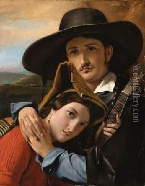The Embrace Oil Painting - Francois Joseph Navez