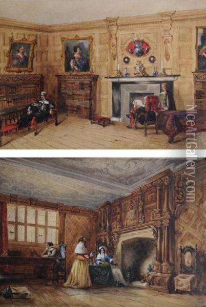 Country House Interior Oil Painting - J.D. Rochfort