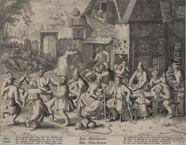 The Beggars' Inn Oil Painting - Pieter Van Serwouters