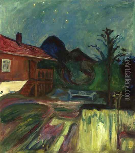 Summer Night, Asgardstrand Oil Painting - Edvard Munch