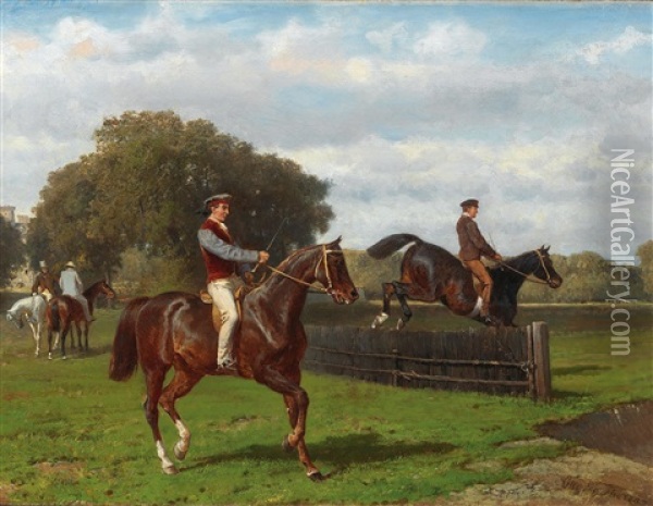 The Riding Exercise Oil Painting - Otto von Thoren