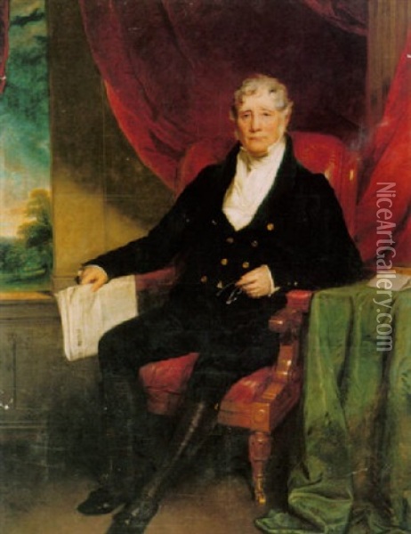 Portrait Of William Gilpin Wearing A Black Coat Oil Painting - John Watson Gordon
