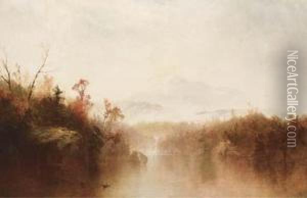 Mountain Lake Oil Painting - John Frederick Kensett