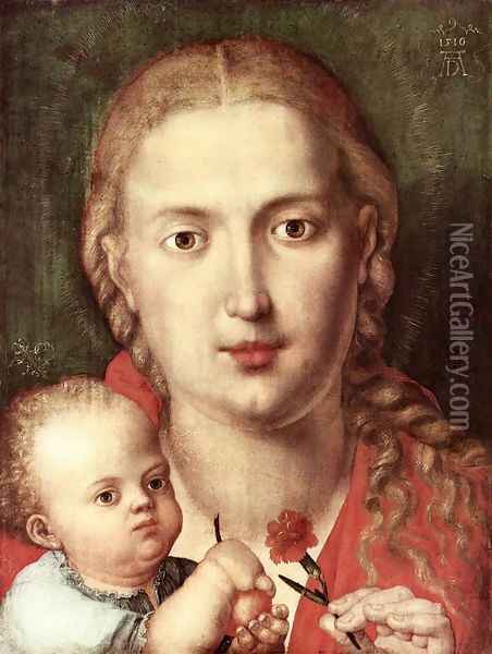 The Madonna of the Carnation Oil Painting - Albrecht Durer