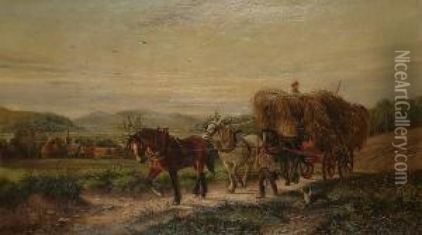 The Haycart Oil Painting - Albert Dunnington