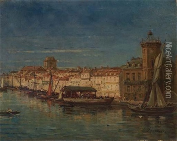 Vue Du Vieux Port De La Ciotat Oil Painting - Gustave Mascart