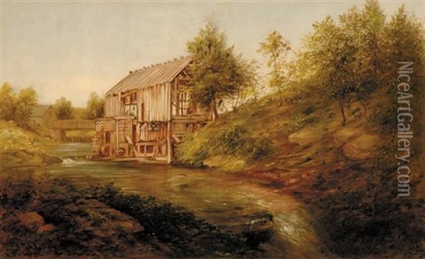 The Old Mill Oil Painting - Thomas Addison Richards