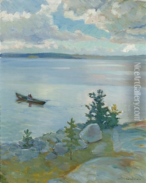 Rower Oil Painting - Vaeinoe Haemaelaeinen
