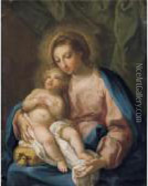 Madonna And Child Oil Painting - Sebastiano Conca