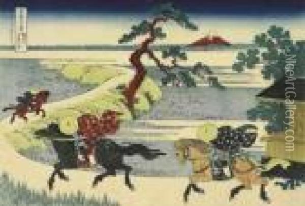 Sumidagawa Sekiya No Sato (sekiya Village By The Sumida River) Oil Painting - Katsushika Hokusai