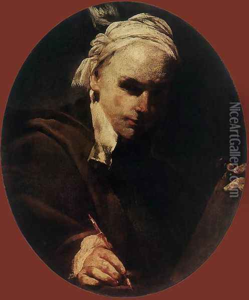 Self-Portrait c. 1700 Oil Painting - Giuseppe Maria Crespi