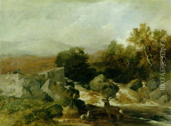 A Stag At Bay Oil Painting - Sir Edwin Henry Landseer