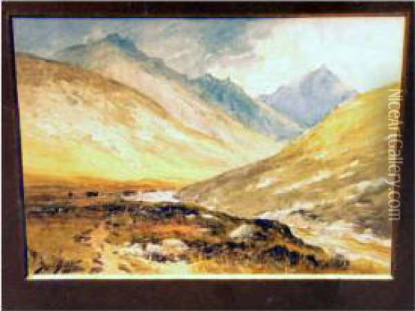 River Landscape Oil Painting - Thomas Swift Hutton