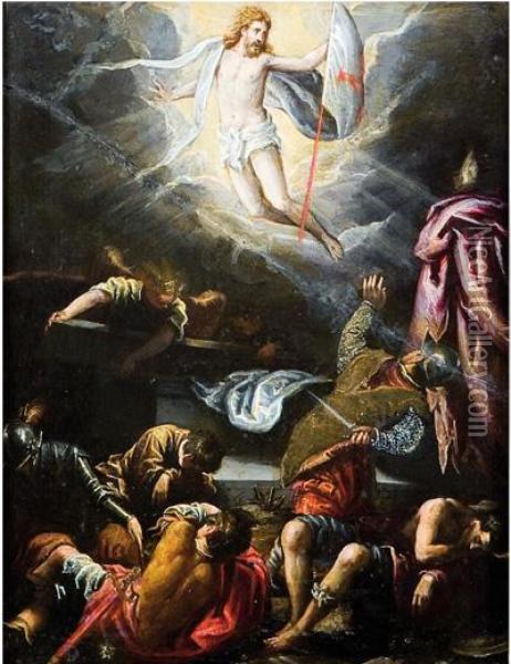 Resurreccion De Cristo Oil Painting - Jacopo Bassano (Jacopo da Ponte)