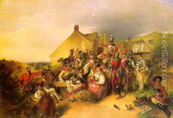 Guards on Maneuvers 1839 Oil Painting - Peter Fendi