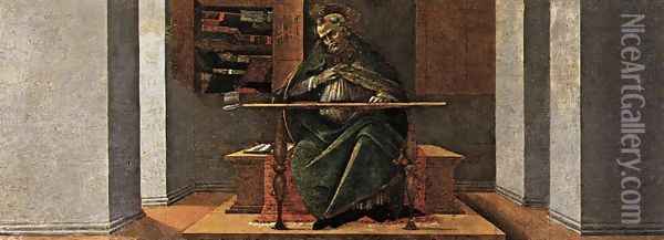 St Augustine in His Cell 1490-92 Oil Painting - Sandro Botticelli