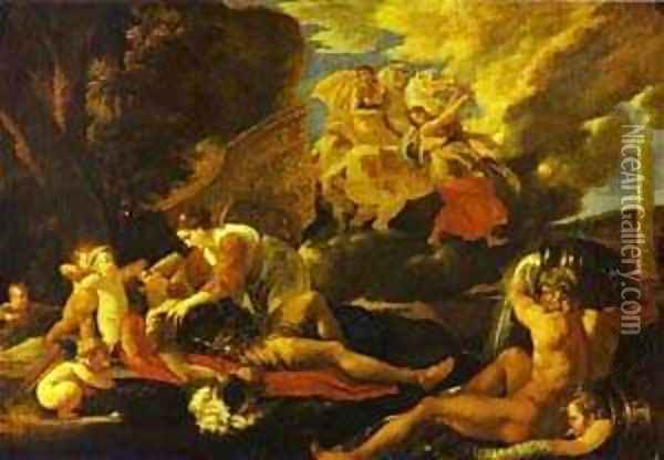 Renaud And Armide 1625-26 Oil Painting - Nicolas Poussin