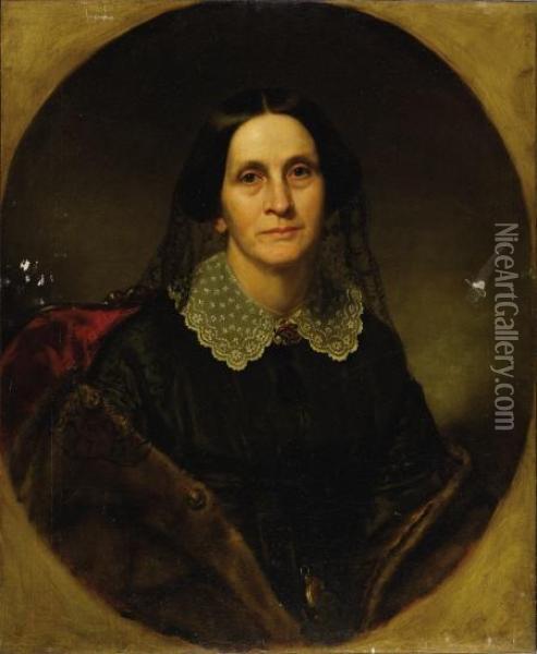Portrait Of Margaret Gail Moore, 1804-1893 Oil Painting - George Peter Alex. Healy