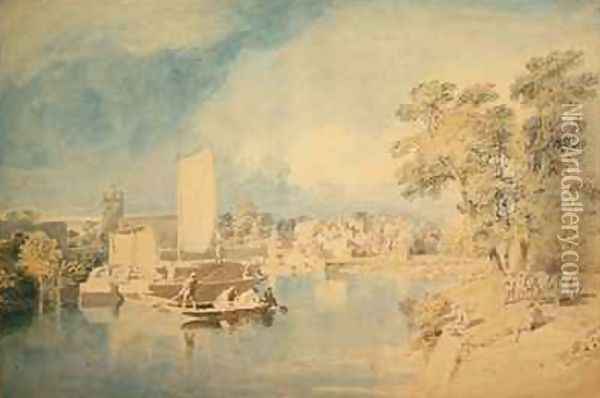 The Thames at Isleworth Oil Painting - John Glover