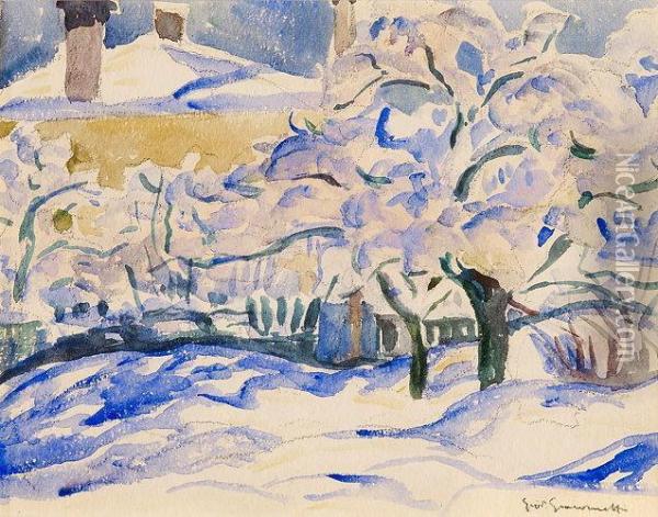 Baume Im Schnee Oil Painting - Giovanni Giacometti