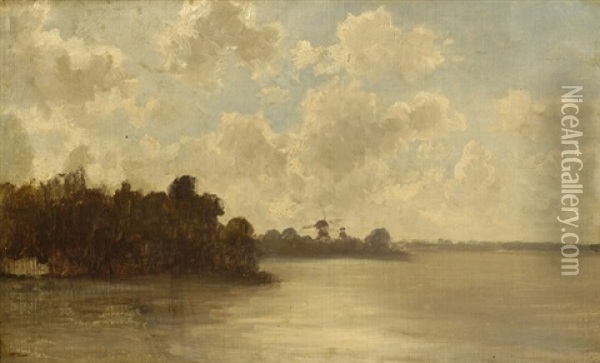 View Of A Lake Oil Painting - Paul Joseph Constantin Gabriel