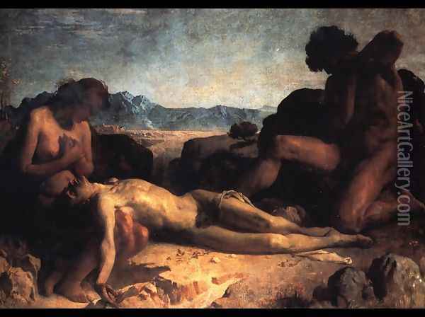 The First Mourning Oil Painting - Leon Bonnat