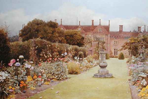 The Grass Walk, Helmingham Hall, 1892 Oil Painting - Henry Terry