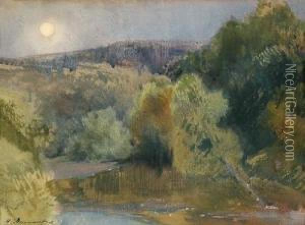 Mondnacht Oil Painting - Hugo Darnaut