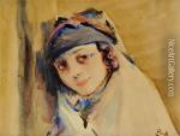 Portrait D'une Jeune Orientale Oil Painting - Alphonse Birck