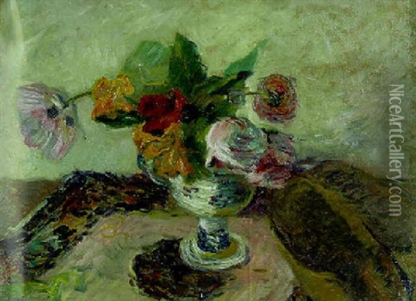 Vase De Fleurs Oil Painting - Paul Gauguin