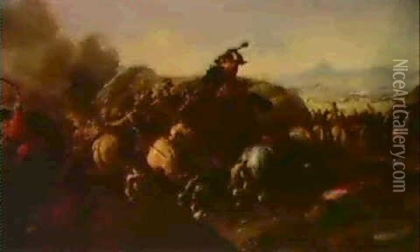 Engagement De Cavalerie Oil Painting - Jacques Courtois