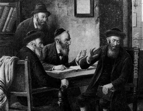 Beratung Der Rabbiner Oil Painting - Wilhelm Giessel