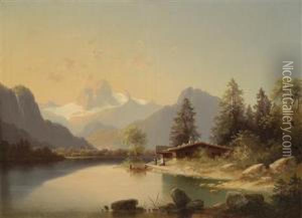 Mountainlandscape Oil Painting - Johann Josef Rauch